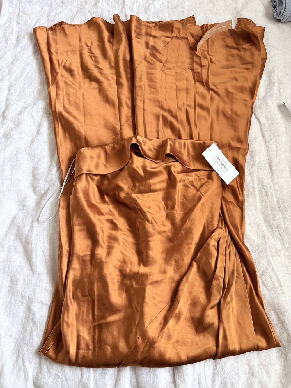 NWT Reformation Landen Silk Dress in Copper - Picture 5 of 6